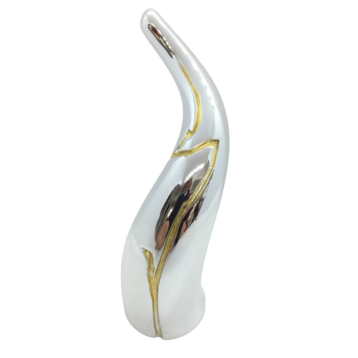 Scultura Corno Sequenze Colore Argento KINTSUGI 10 cm BB0913/S