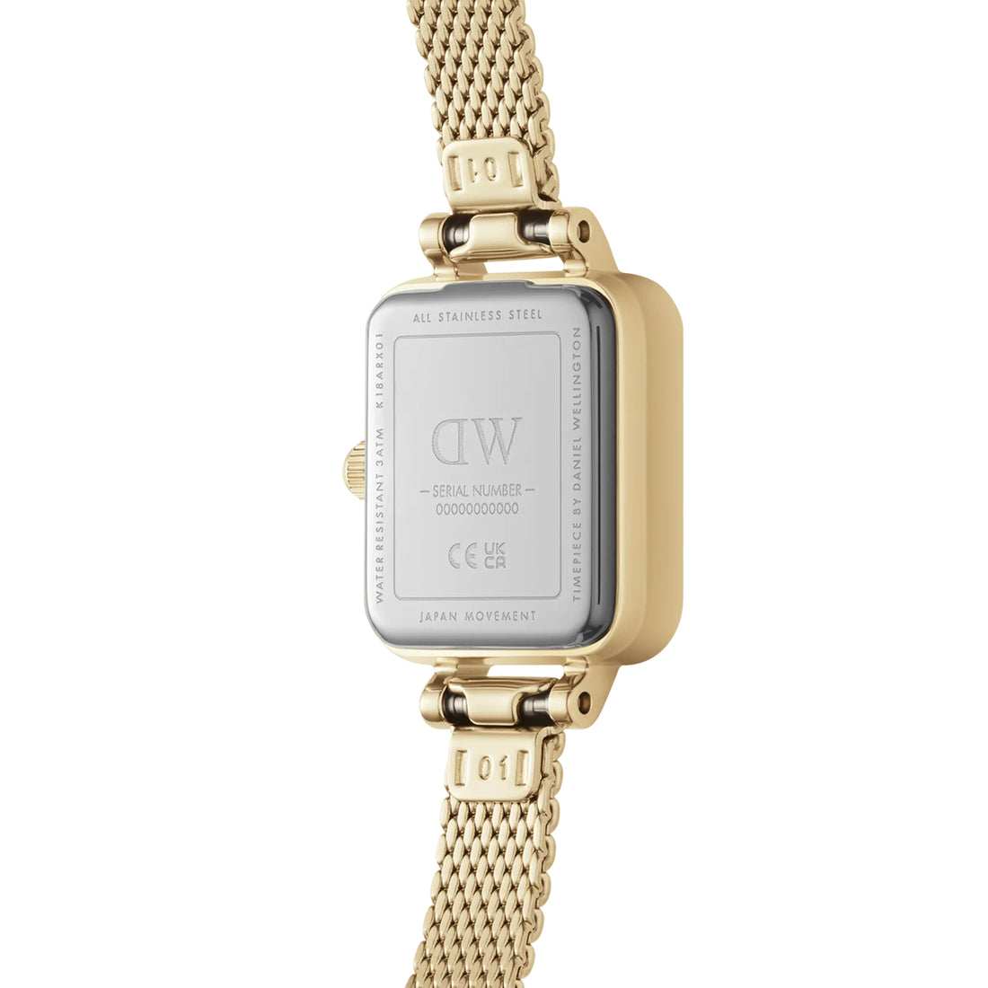 Orologio Donna Daniel Wellington Quadro Mini Acciaio Dorato Nero DW00100652
