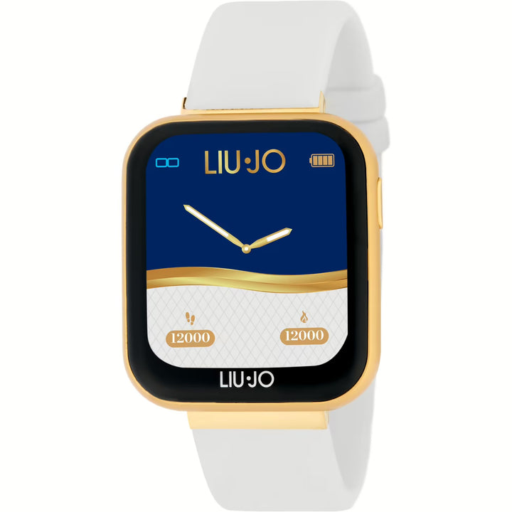 Orologio Donna Acciaio Dorato Liu Jo Smartwatch Touch Voice Bianco Gomma SWLJ109