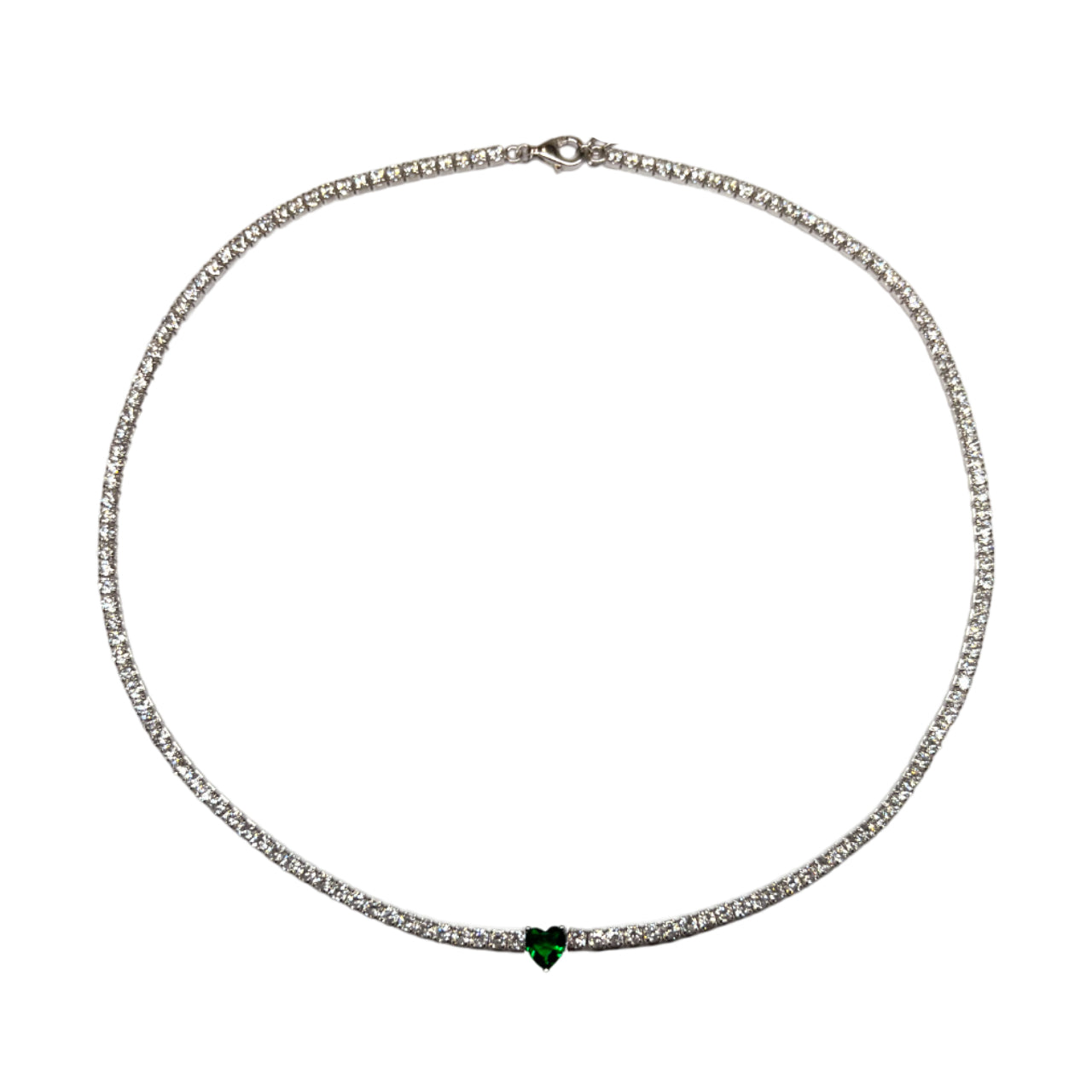 Collana Donna Re Mida Tennis Argento Cuore Zirconi Bianchi CL DJV 5V