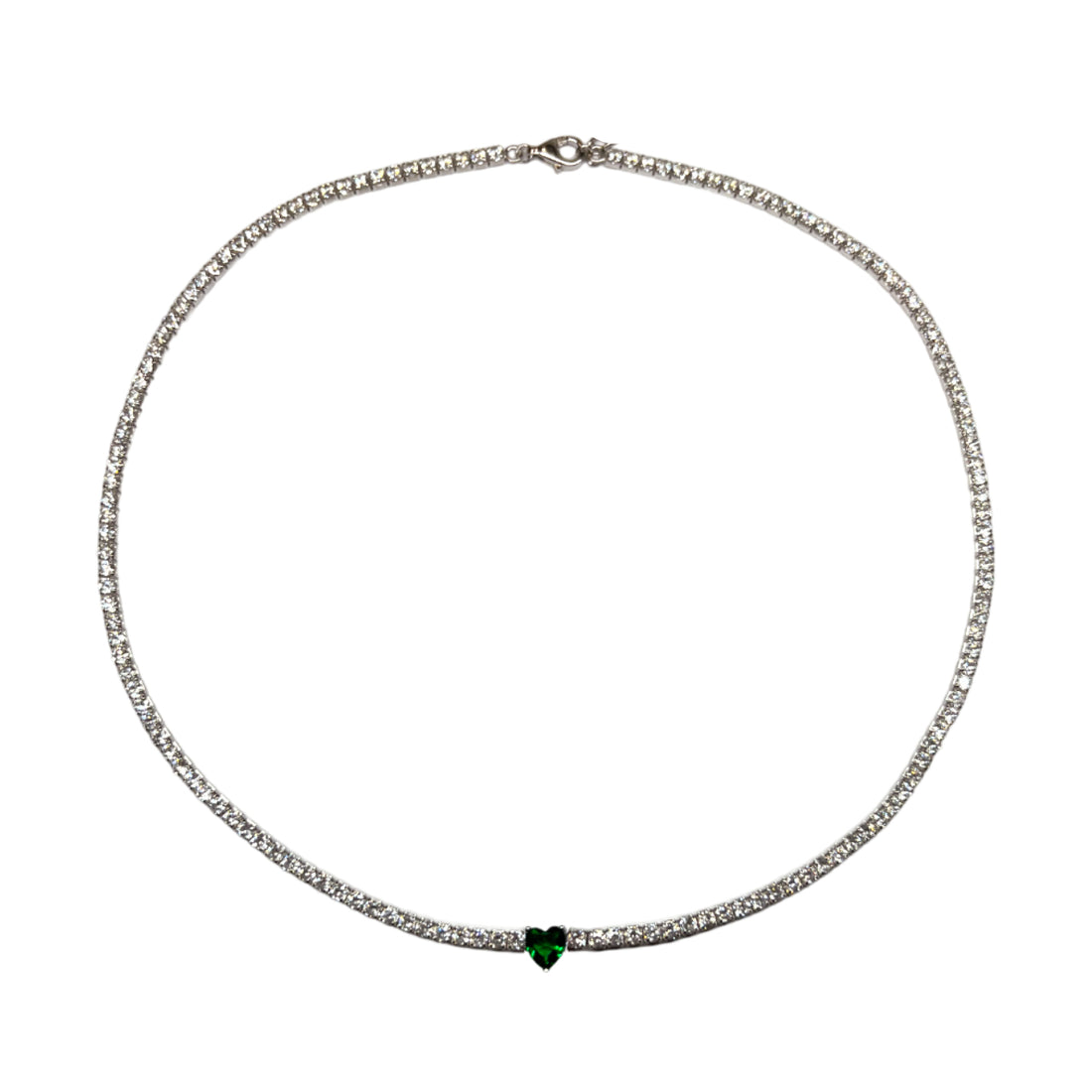 Collana Donna Re Mida Tennis Argento Cuore Zirconi Bianchi CL DJV 5V