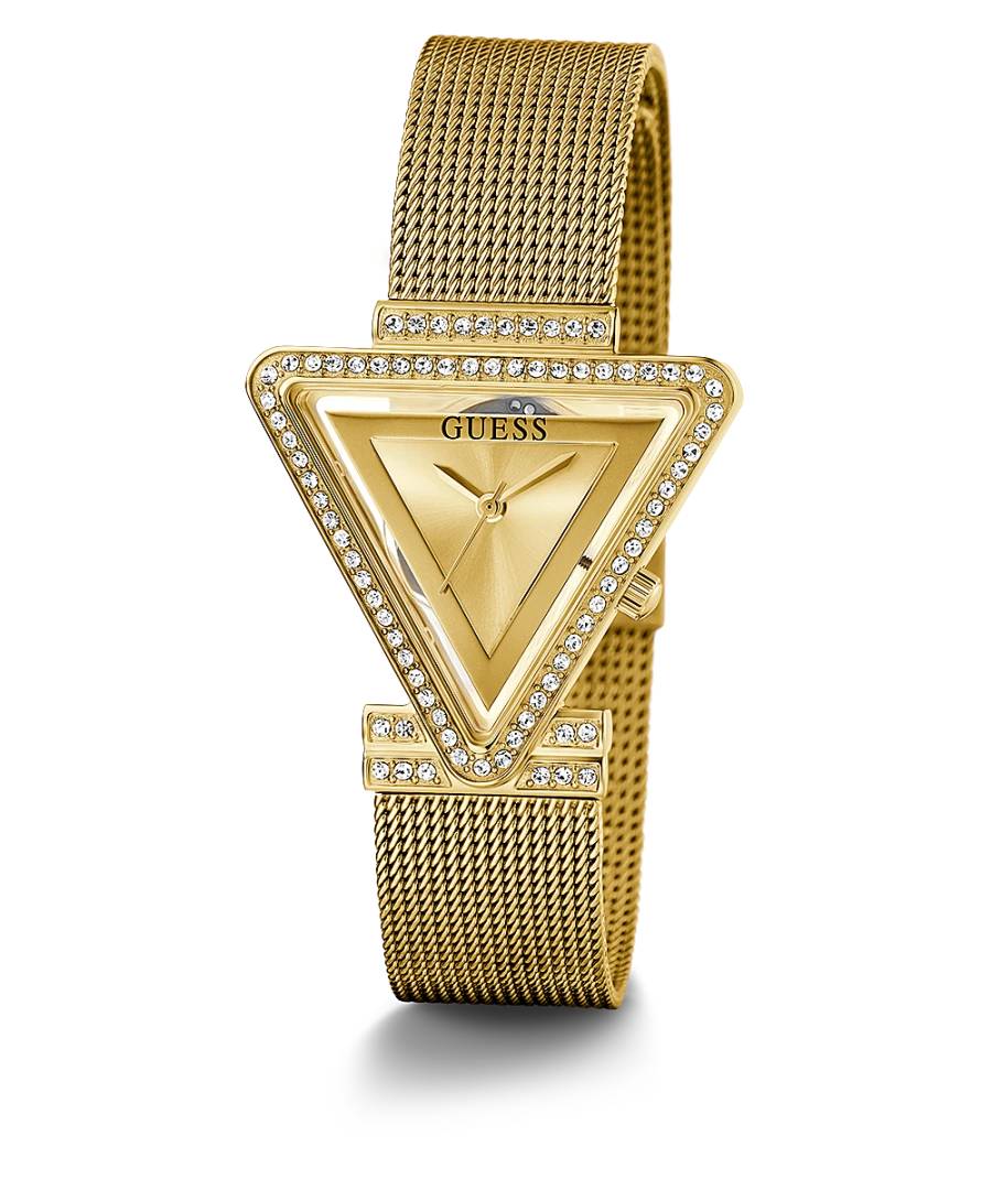Orologio Donna Guess Quarzo Solo Tempo Zirconi Acciaio Dorato Maglia Milano GW0508L2