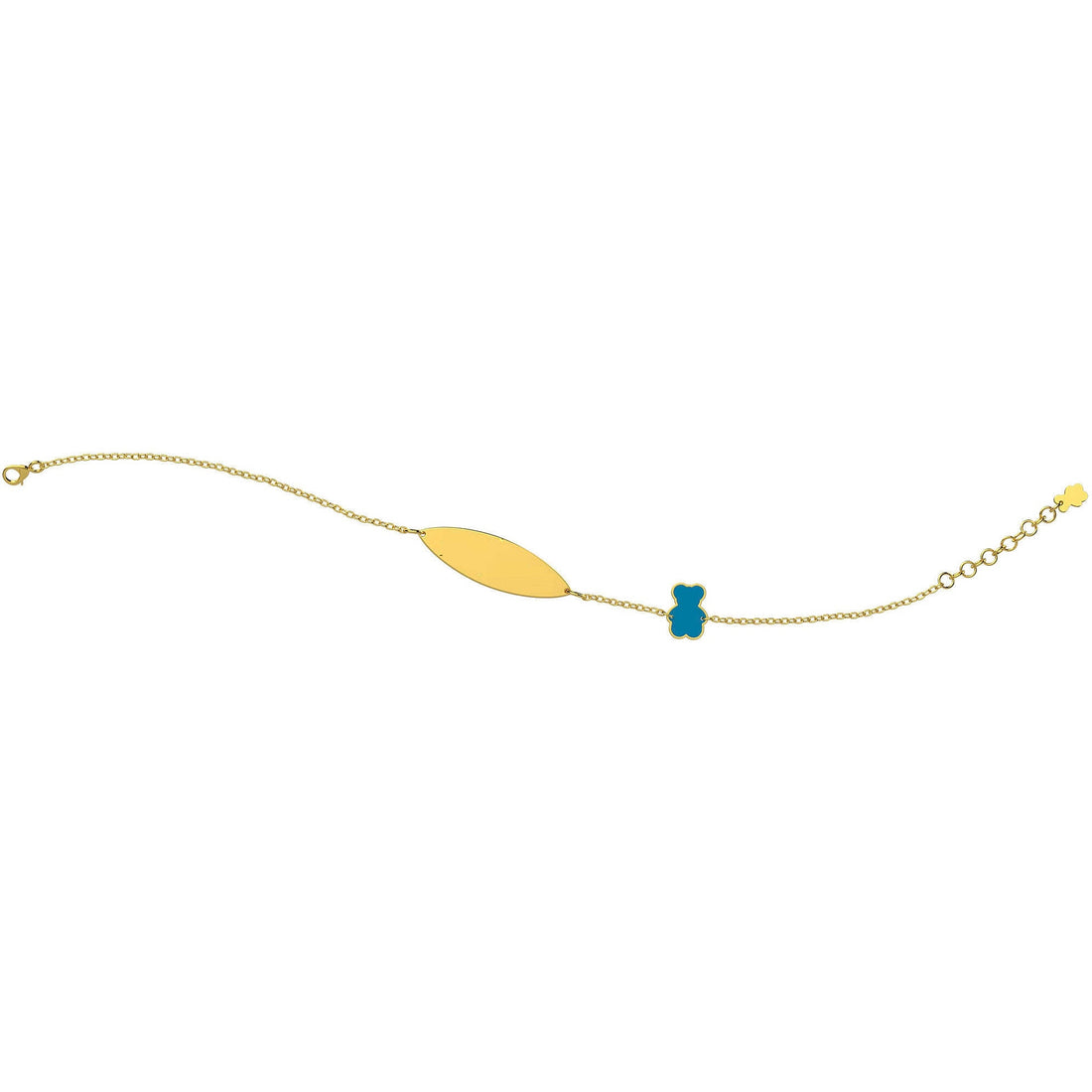 Bracciale Bimbo Nanan Oro 9 KT Personalizzabile Orso Celeste NGLD0006