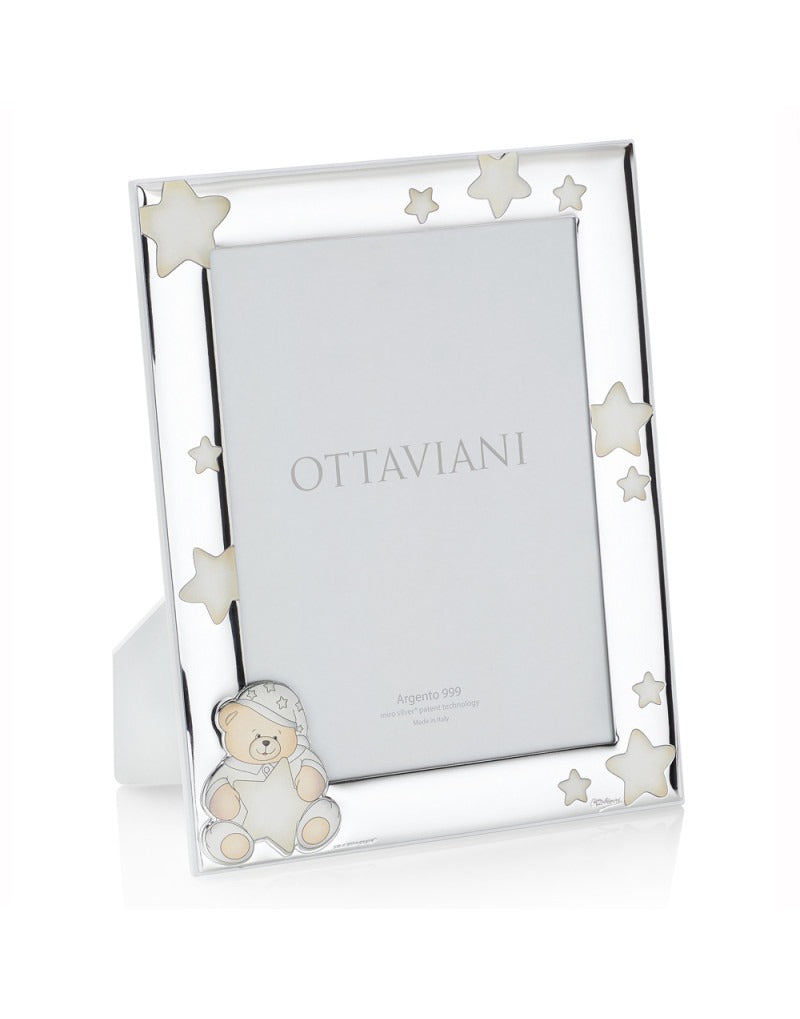 Portafoto Ottaviani Argento 999  Nascita Orsetto 9x13 7017B