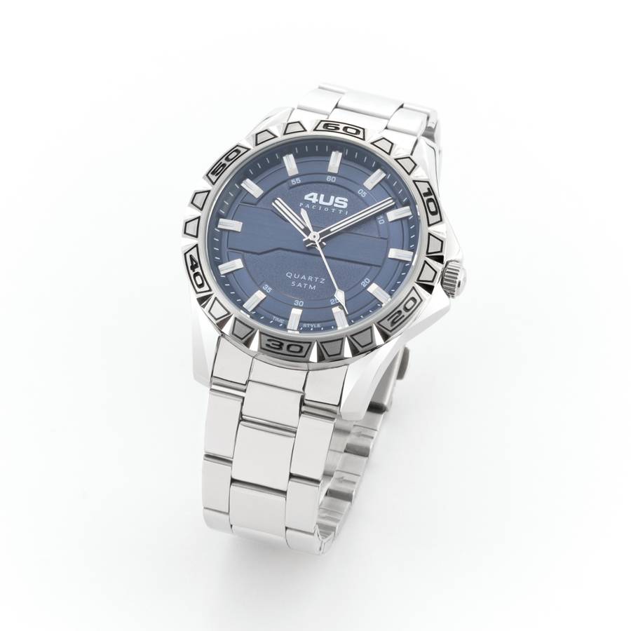 Orologio Uomo 4US Cesare Paciotti Acciaio Quarzo Solo Tempo Blu Grenè T4LS395
