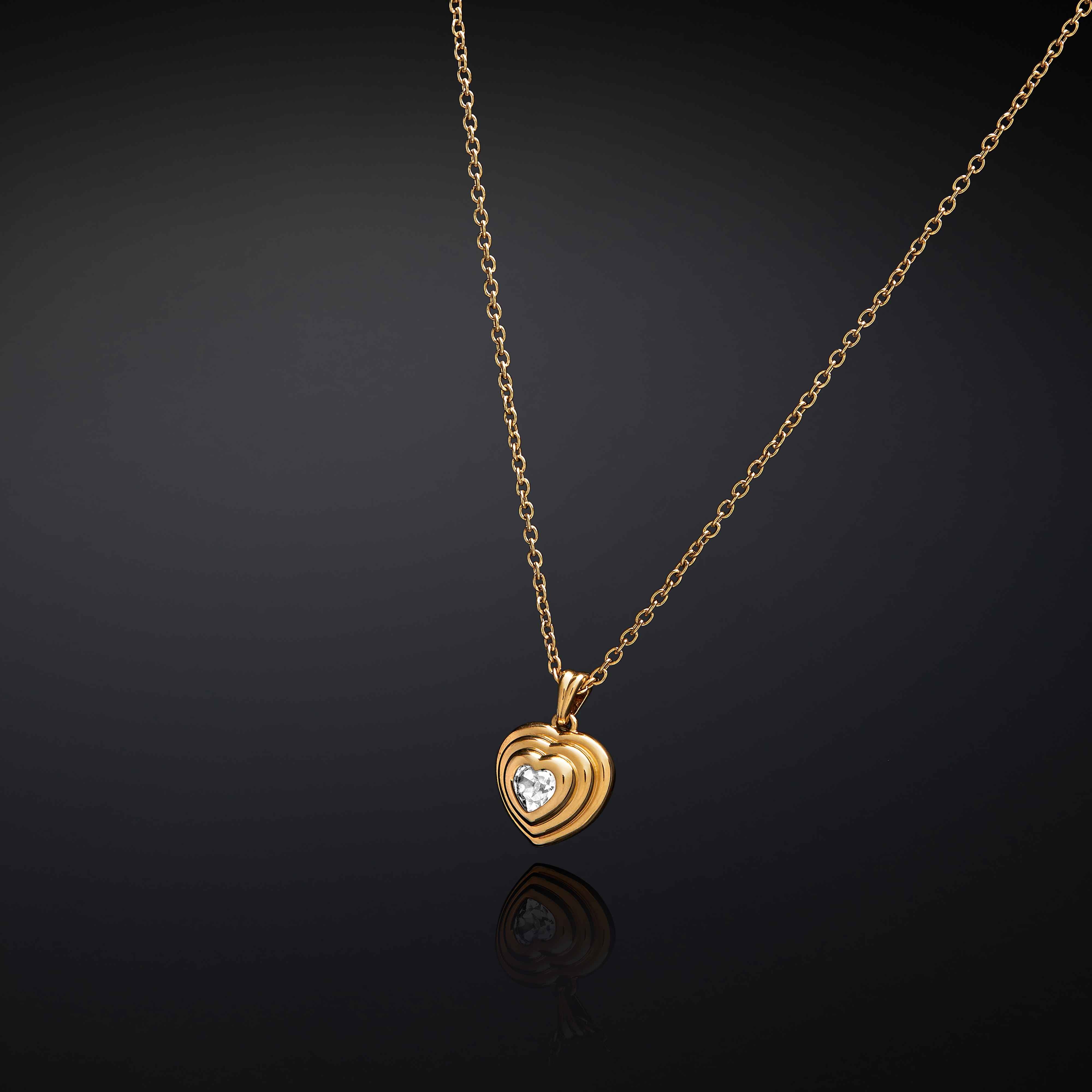 Collana Donna Chiara Ferragni Acciaio Dorato Cuore Lavorato Zircone J19AXP01