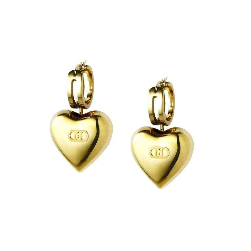 Orecchini  Liu Jo Acciaio Dorato cuore pendente LJ2794