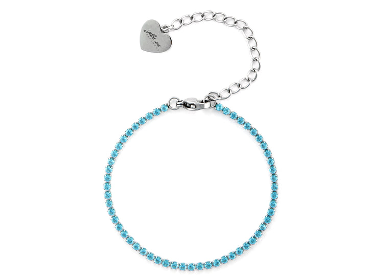 Bracciale Tennis Donna 4US Cesare Paciotti Acciaio Zirconi Azzurri 4UBR6318W