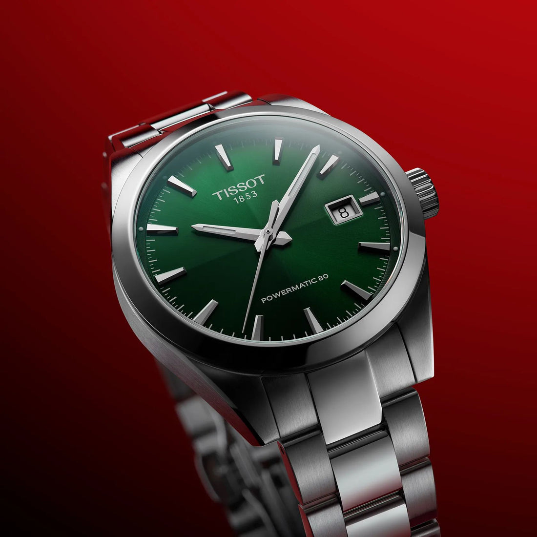 Orologio Uomo Tissot Gentleman 38 mm Powermatic 80 Verde T1658071109100