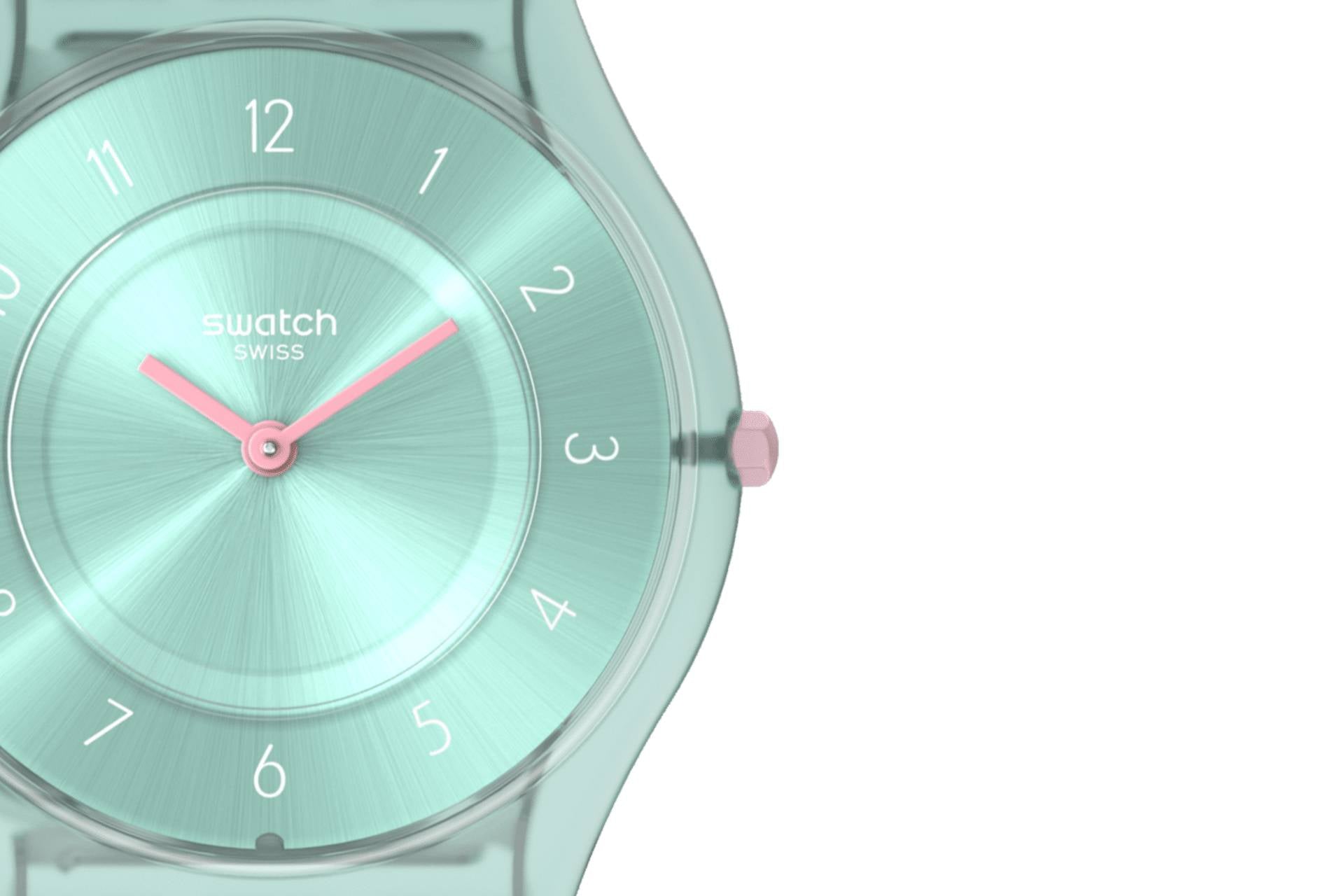Orologio Donna Swatch Quarzo Solo Tempo Turchese Skin Pastelicious Teal SS08L100