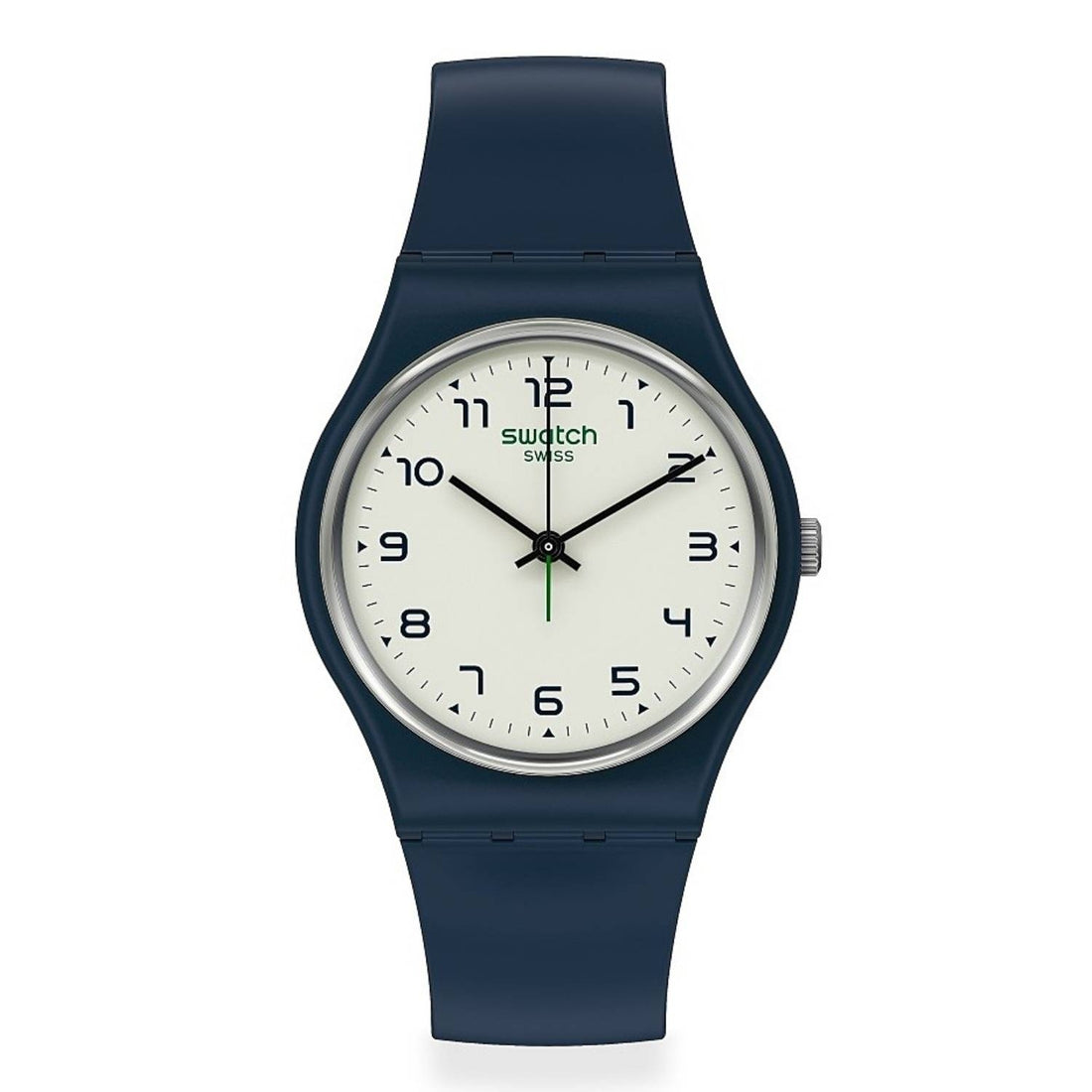 Orologio Uomo Bioplastica Swatch Quarzo Bianco Blu Solo Tempo Gent SO28N101