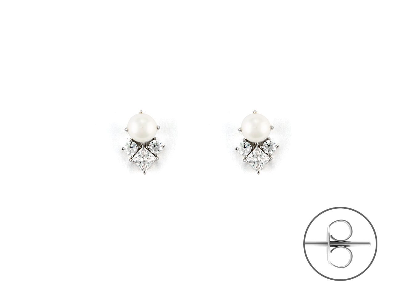 Orecchini Donna Argento 925 4US Cesare Paciotti perla e Zirconi 4UOR6582W