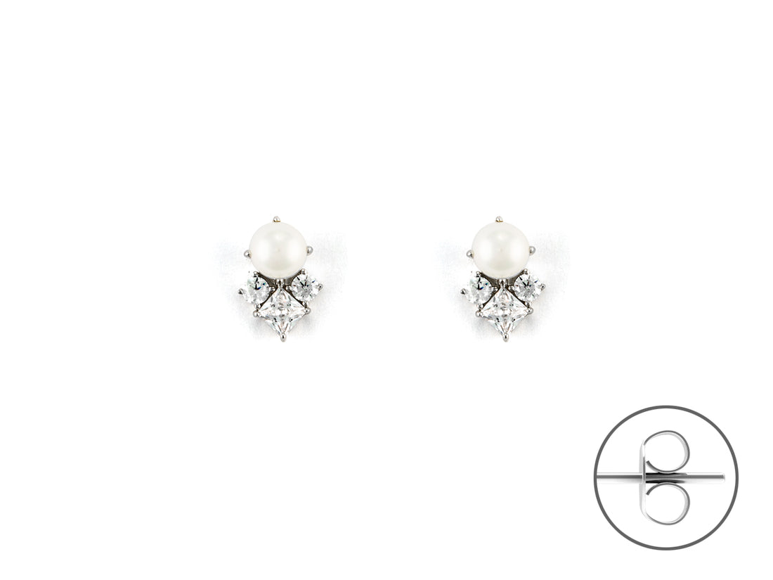 Orecchini Donna Argento 925 4US Cesare Paciotti perla e Zirconi 4UOR6582W