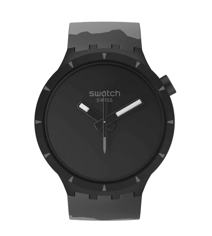 Orologio Uomo Swatch Colours Of Nature Bioceramic Nero Basalto Quarzo SB03B110