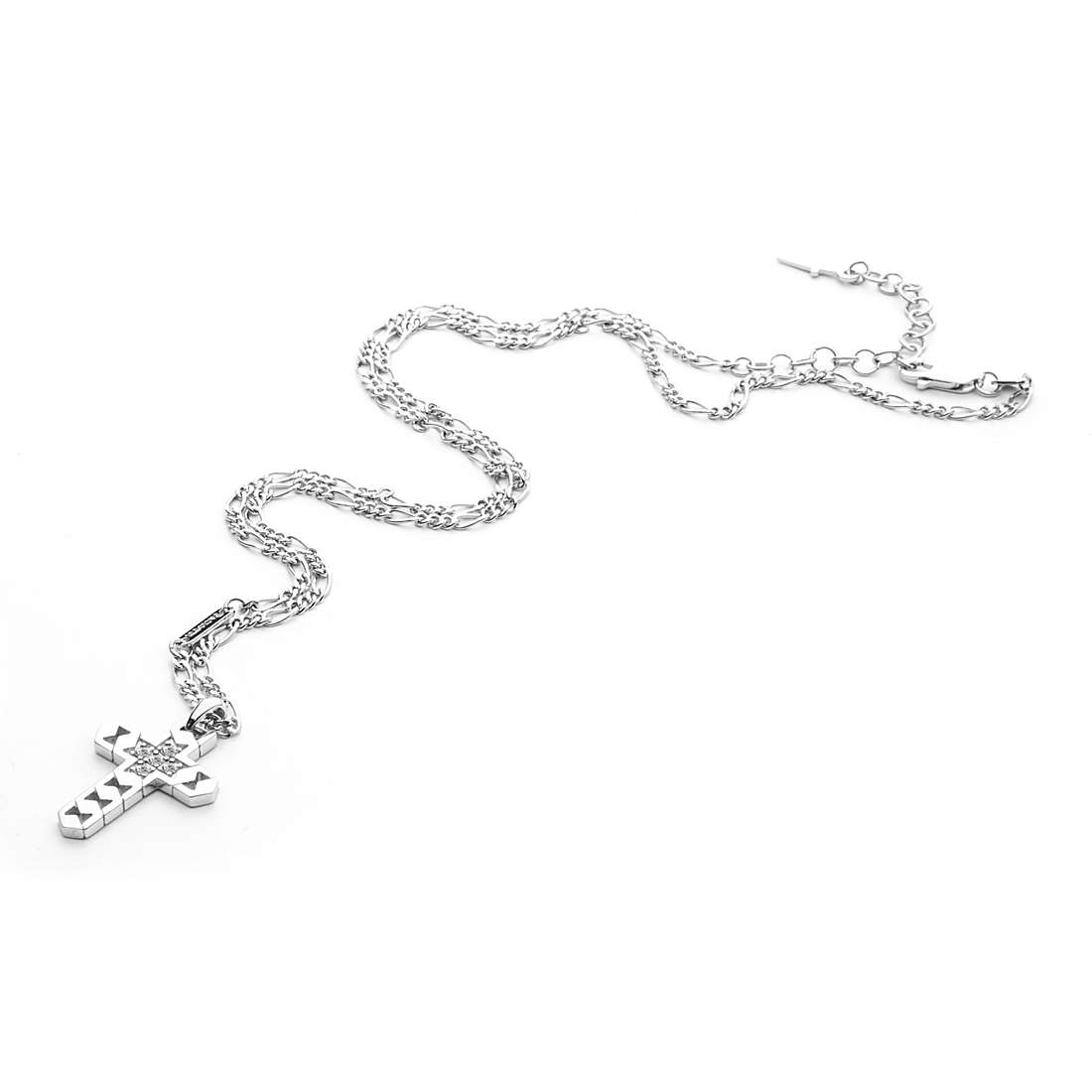 Collana Uomo Cesare Paciotti Argento 925 Croce Pendente Zirconi Bianchi JPCL2307B