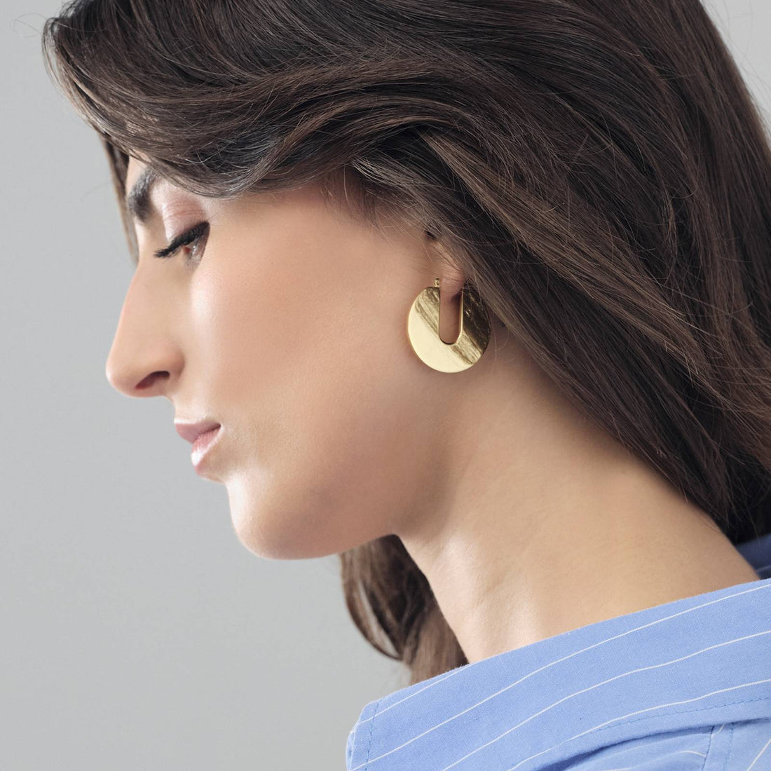 Orecchini Donna Unoaerre Cerchi Bronzo Dorato Lastra Lucido 566203