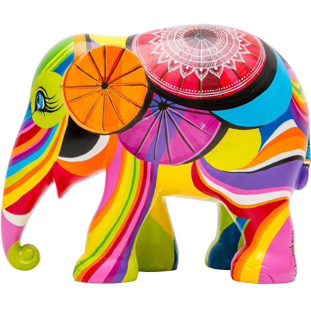 Scultura Elefante Onlylux Colours Of Chiang Mai 20cm Resina Dipinto A Mano 8858831247109