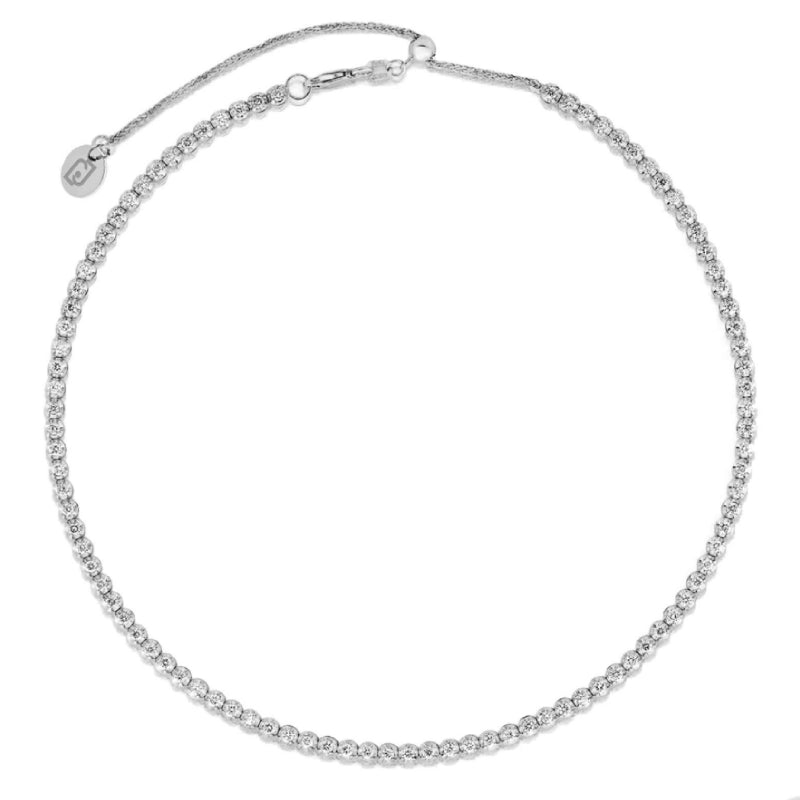 Collana Donna Liu-Jo Tennis Choker Acciaio Bianco Zirconi Bianchi LJ2475