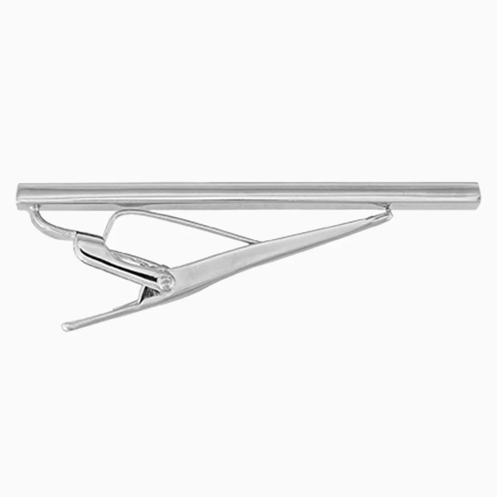 Fermacravatta Uomo Dupont Acciaio Bianco Lavorazione Punta Di Diamante 005838