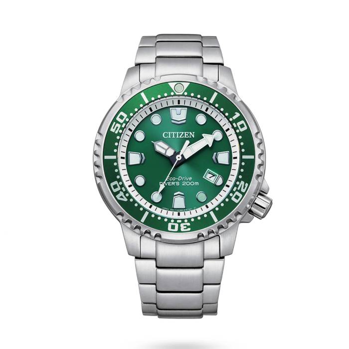 Orologio Uomo Citizen Diver's Eco Drive Acciaio Verde BN0158-85X