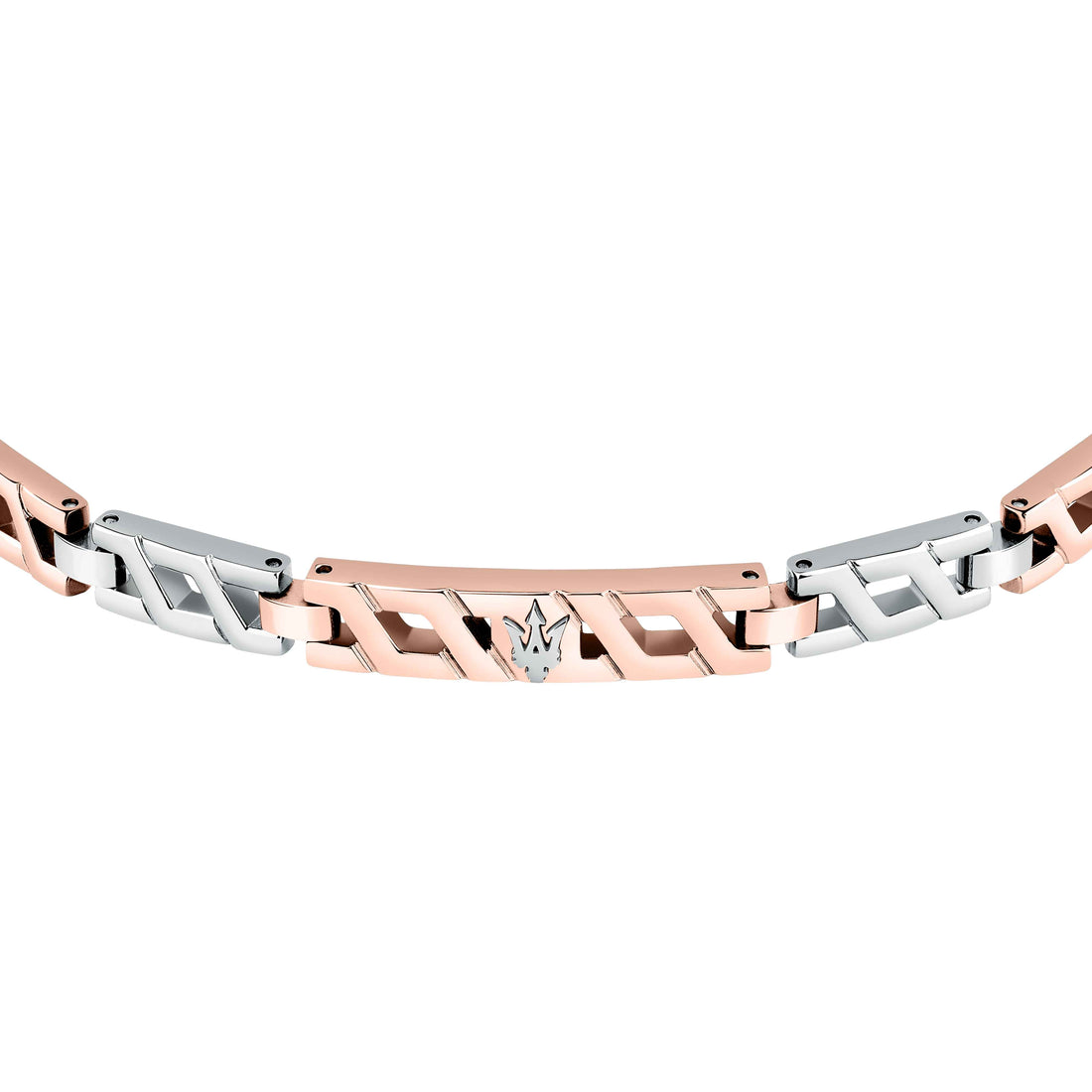 Bracciale Uomo Maserati Acciaio Bicolore Rosè Logo Tridente JM124AVD37