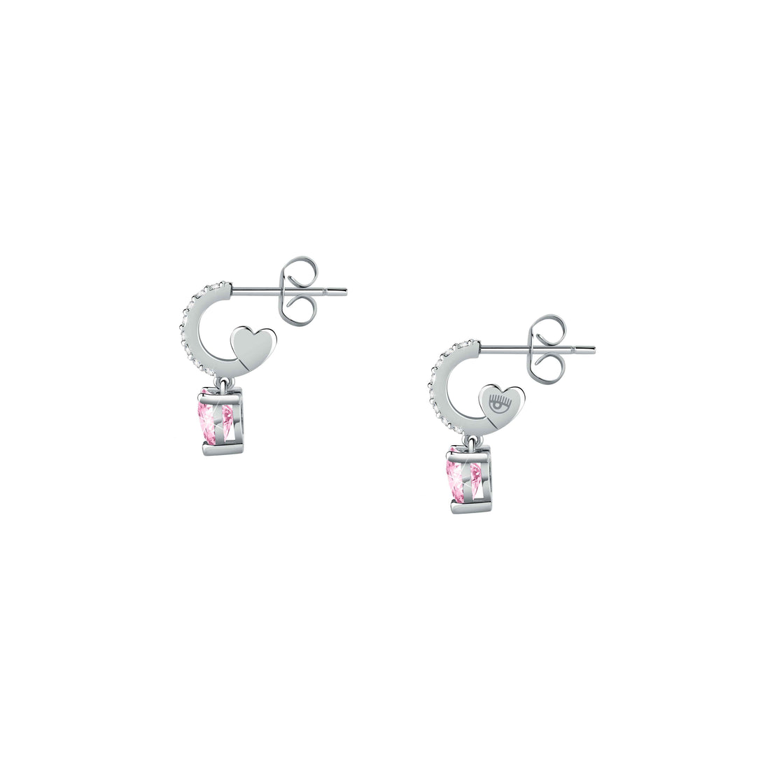 Orecchini Donna Chiara Ferragni Acciaio Zircone pendente Rosa a forma di cuore