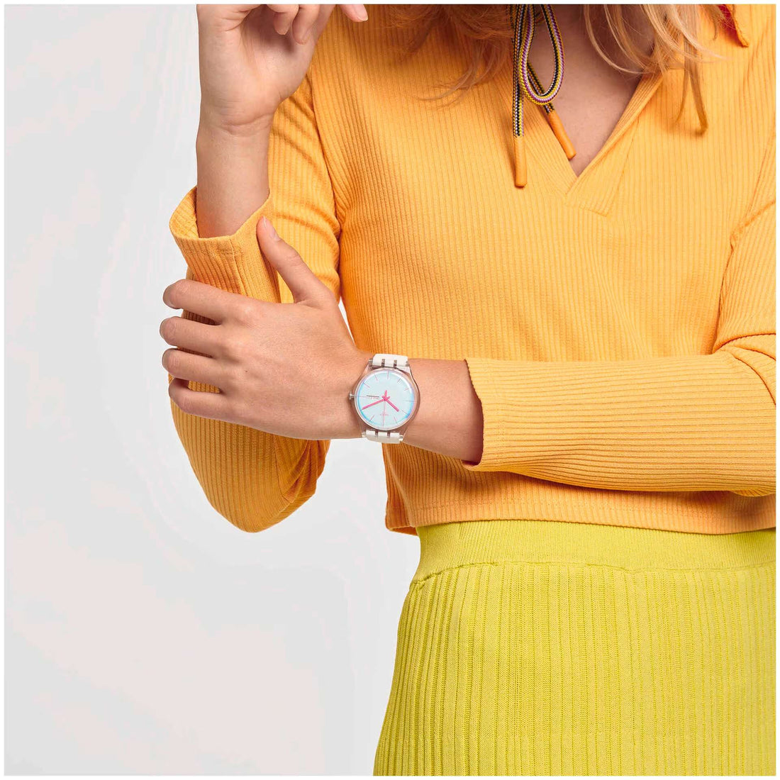 Orologio Unisex Swatch POLAWHITE Quarzo Solo Tempo SO29K704-S14
