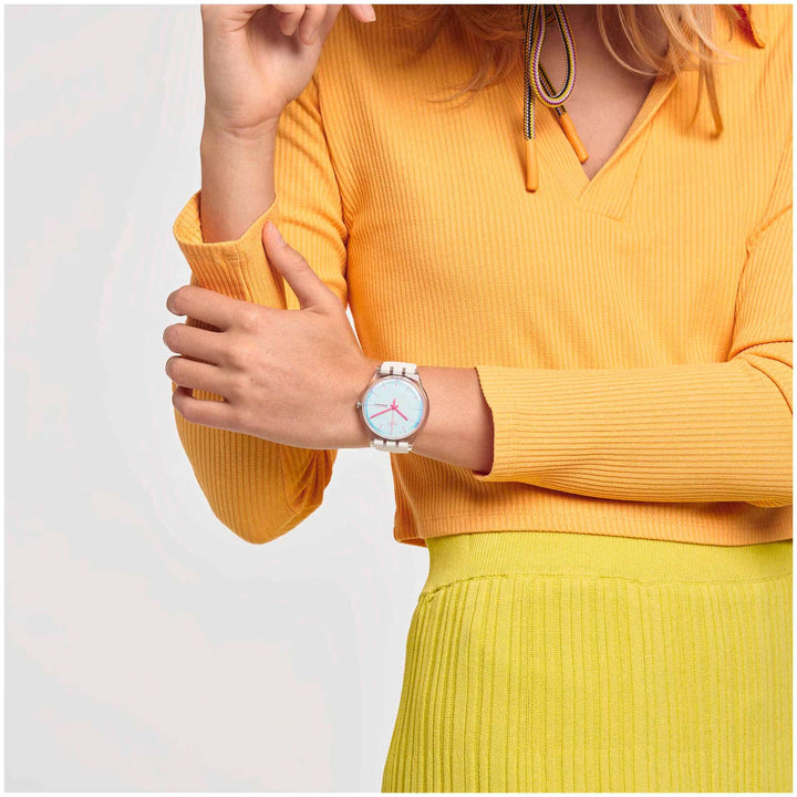 Orologio Unisex Swatch POLAWHITE Quarzo Solo Tempo SO29K704-S14