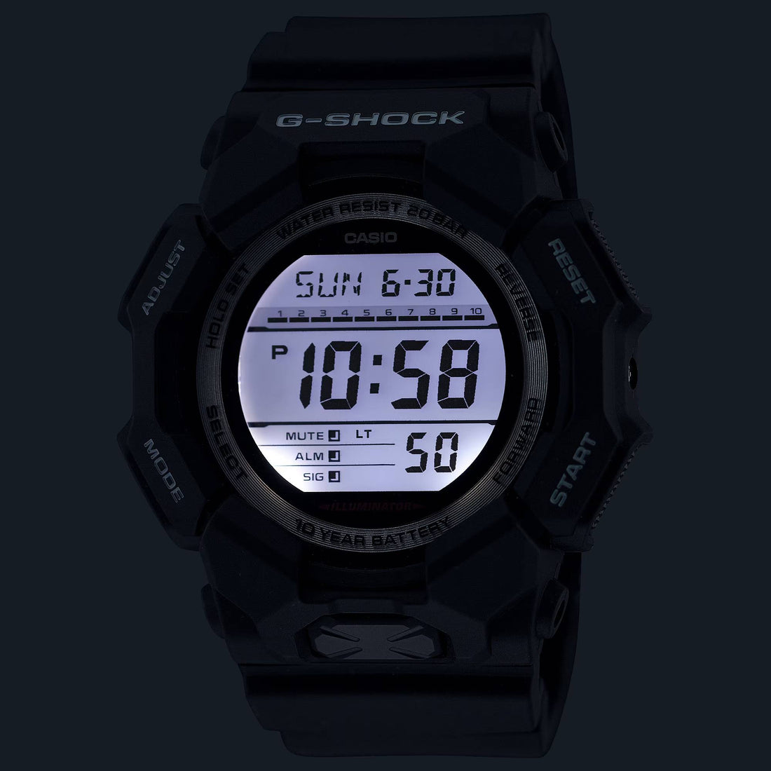 Orologio Uomo Casio G-SHOCK Verde Militare Digitale 10 Anni Batteria GA-010-3ER