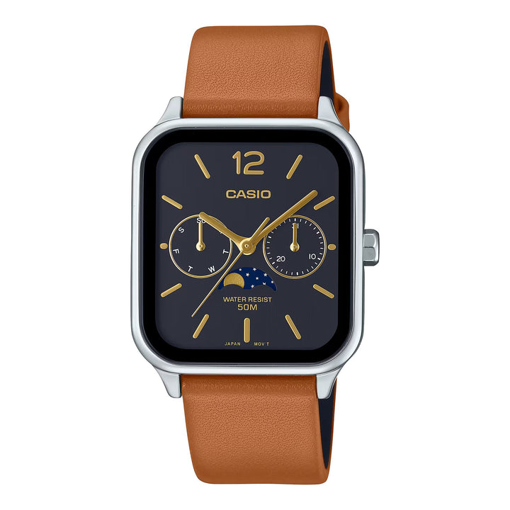 Orologio Uomo Casio Acciaio Pelle Quarzo Multifunzione MTP-M305L-1AVER