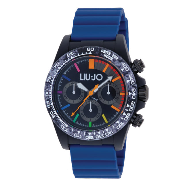Orologio Uomo Ragazzo Liu Jo Acciaio Nero Gomma Blu TLJ2641