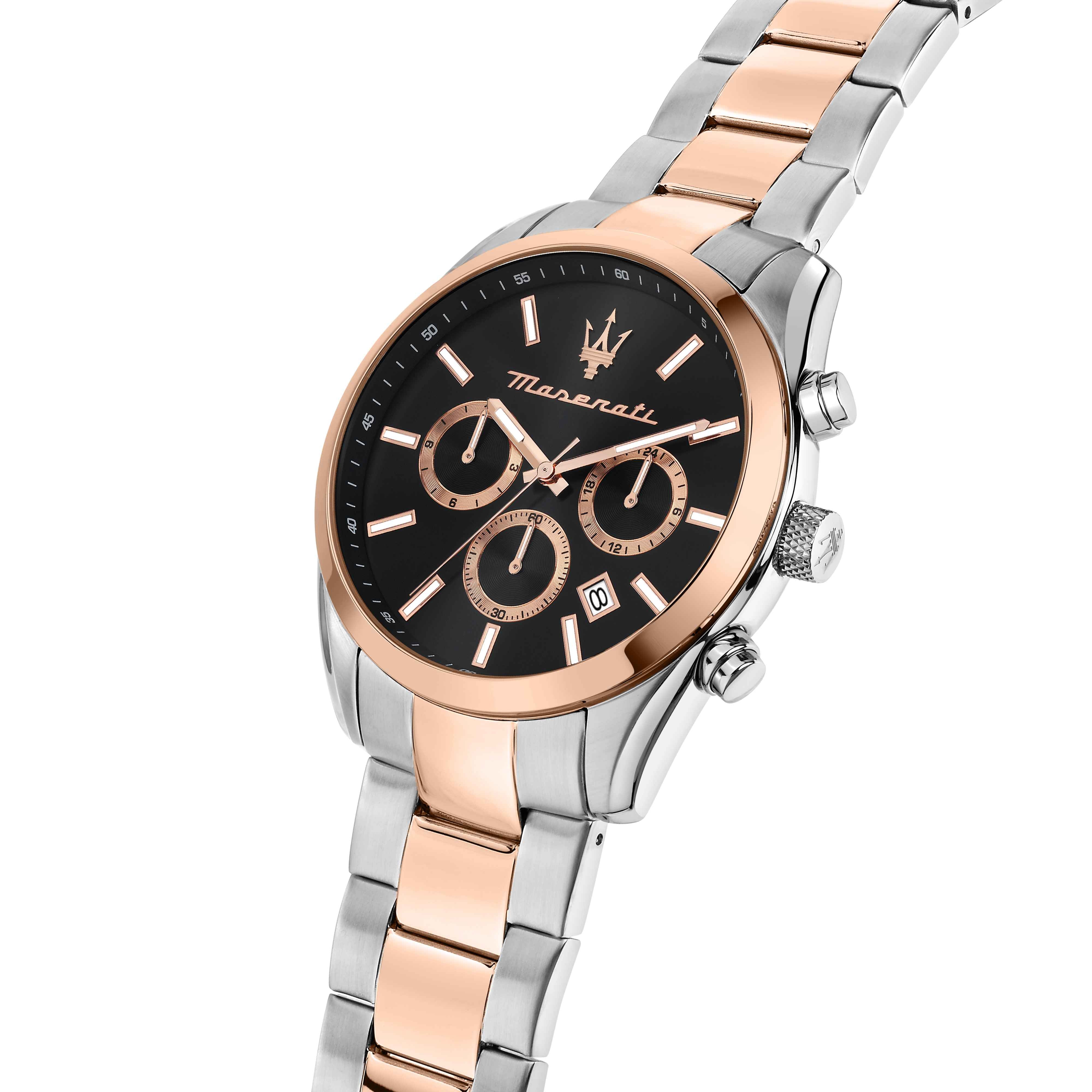 Orologio Uomo Maserati Acciaio Bicolore Lucido Quarzo Cronografo Data R8853151002