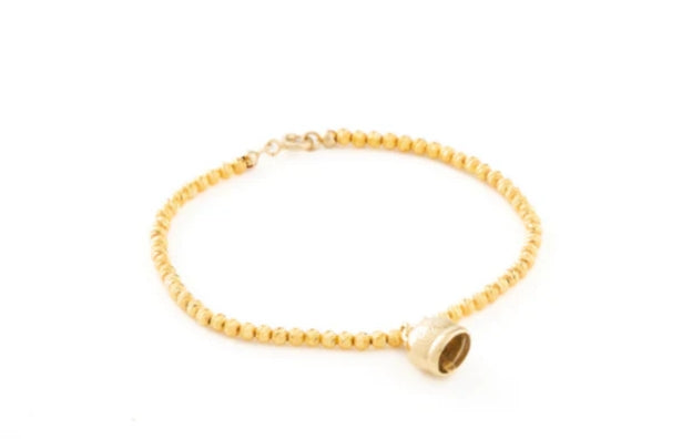 Bracciale La Campanella di Capri Argento Dorato Sfaccettato Porta Fortuna BDD2-ORO