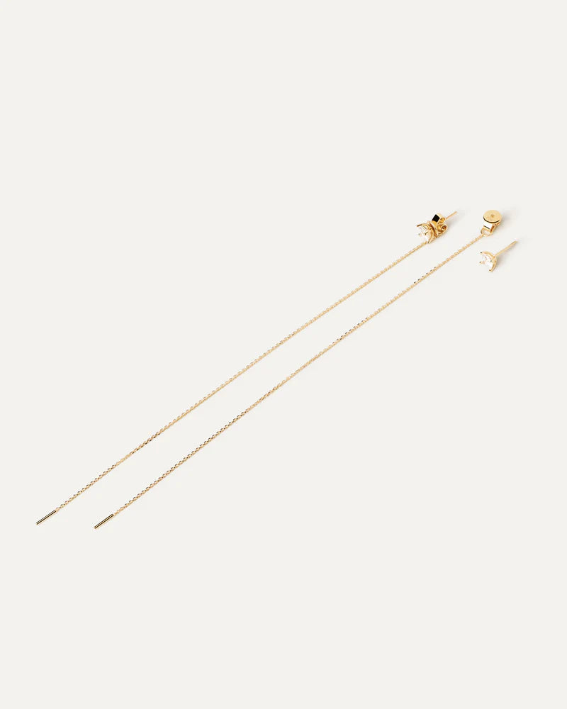 Orecchini Donna PDPaola Argento Dorato Punto Luce Lungo AR01-997-U
