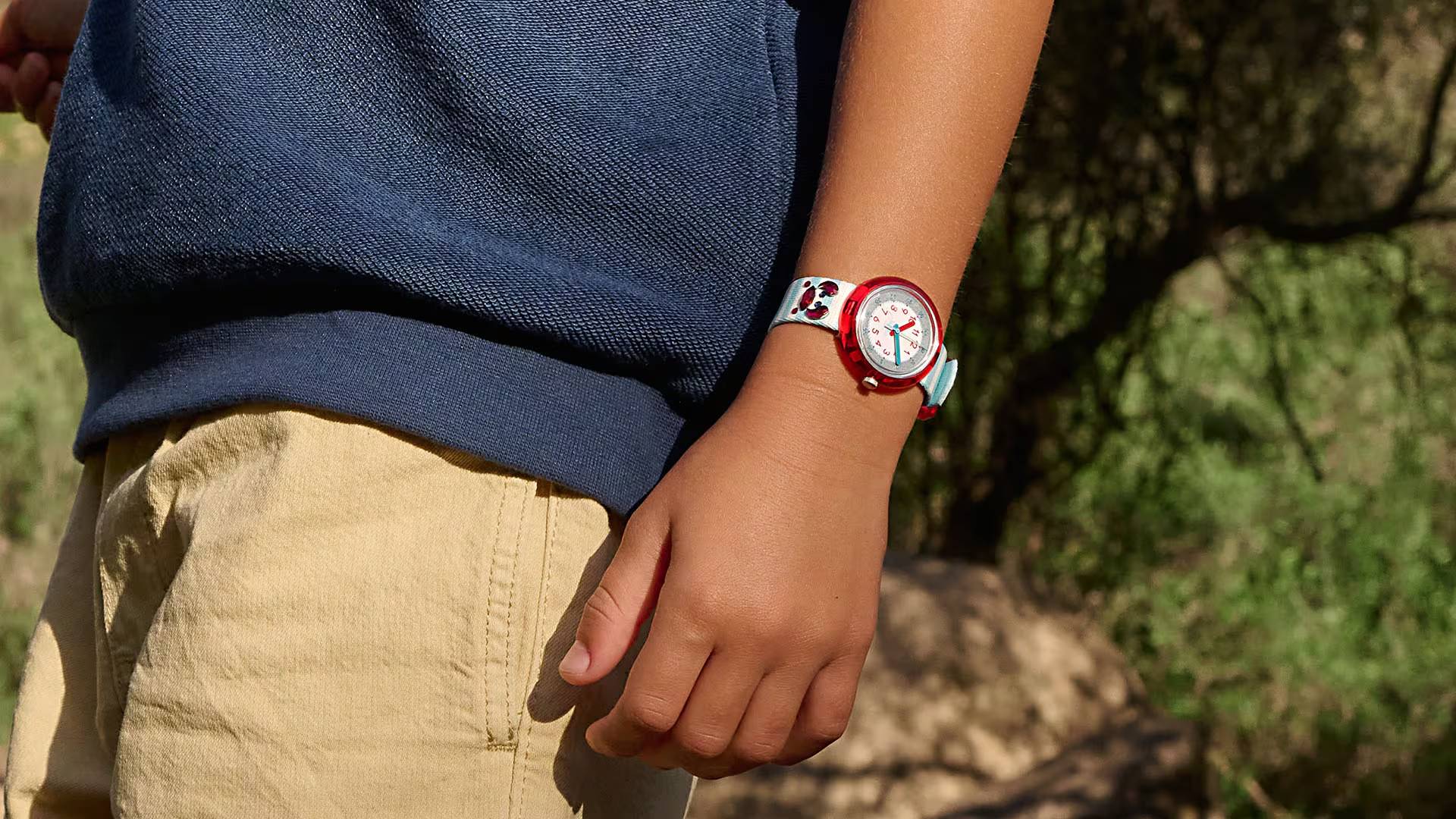 Orologio Bambino Swatch Flik Flak Shining Crab Azzurro Rosso ZFPNP143