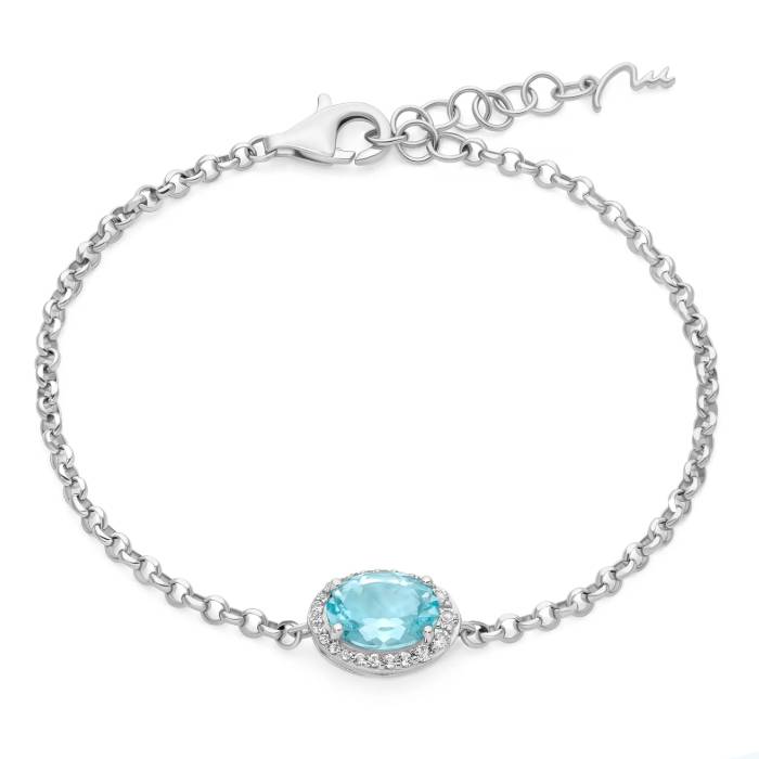 Bracciale Donna Miluna Argento Gemma Del Cielo Topazi Bianchi BRD1257