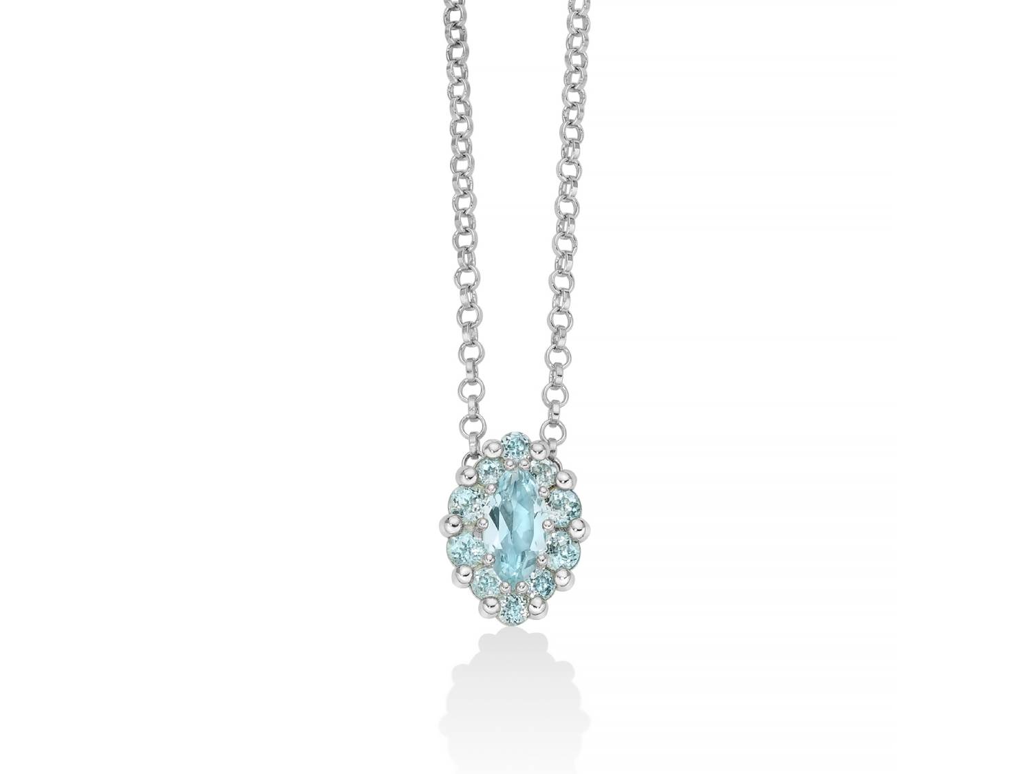 Collana Donna Miluna Gemma Del Cielo Argento 925 Topazio Azzurro Ovale CLD4798