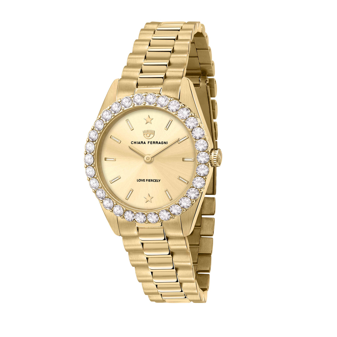 Orologio Donna Chiara Ferragni Acciaio Dorato Zirconi Quarzo Solo Tempo