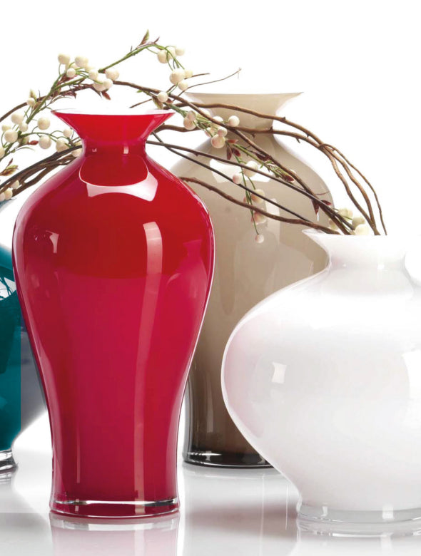 Vaso Cristallo Arredamento Onlylux Aurora Verde Bosco 42 cm OL02336