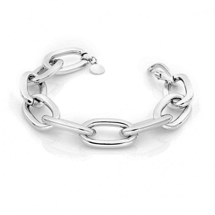 Bracciale Donna Unoaerre Bronzo Argentato Catena Ovale 504650