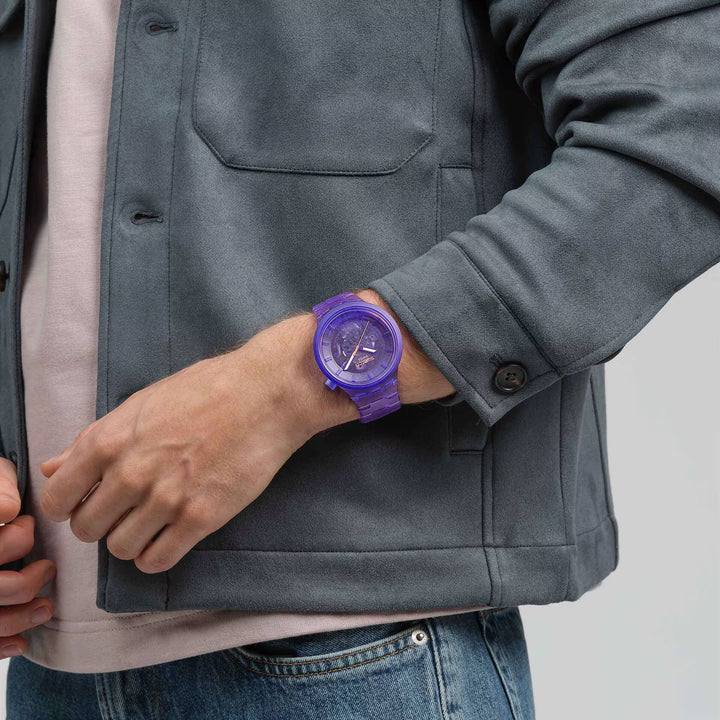 Orologio Unisex Swatch Big Bold Colors Of Joy Purple Scheletrato SB05V103