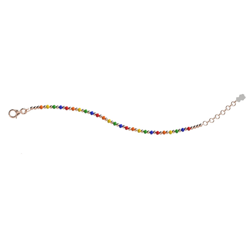 Bracciale Bambino Nanàn Argento Rosè 925 Biglie Colorate NAN0304
