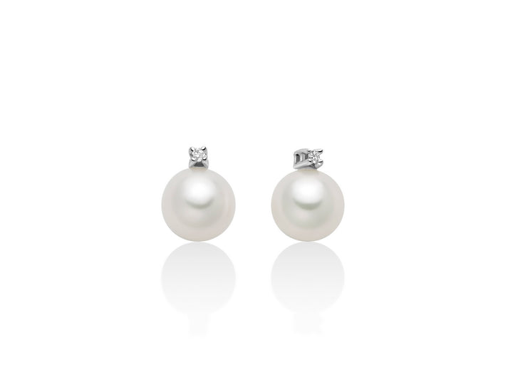 Orecchini Donna Miluna Oro Bianco 9kt Perla 7-7,5 mm e Diamanti PER2736X