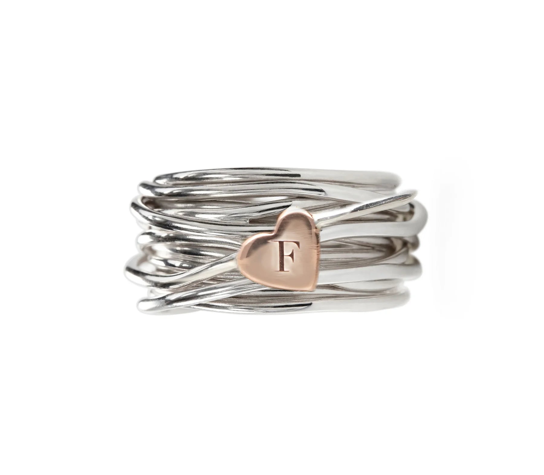 Anello Donna Filodellavita Rubinia 13 Fili Argento 925 Cuore Oro Rosa Mis 16 AN325AR