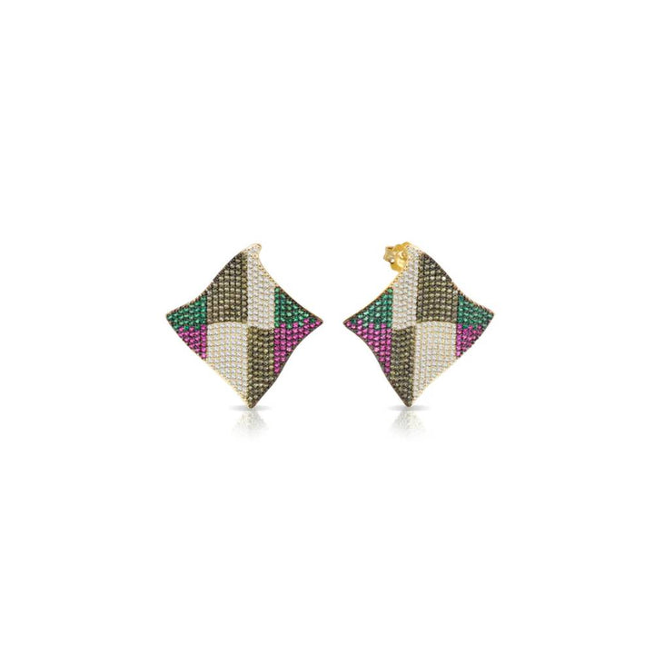 Orecchini Donna Sogni Argento 925 Pavè Zirconi Multicolor OR057GA