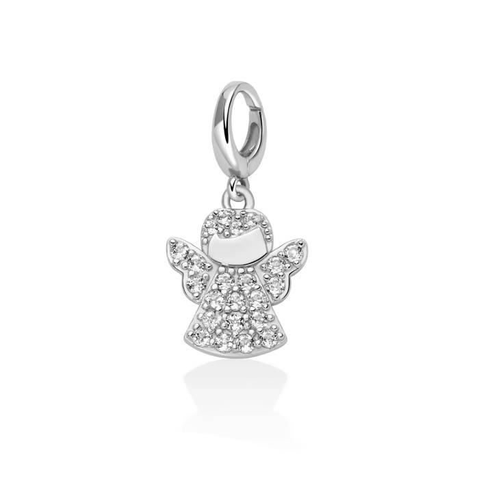 Charm Donna Miluna Pendente Argento Topazio Angelo PFD899