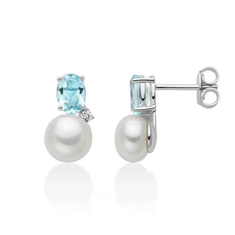 Orecchini Donna Miluna Celestia Argento 925 Perle Gemma Del Cielo PER2968