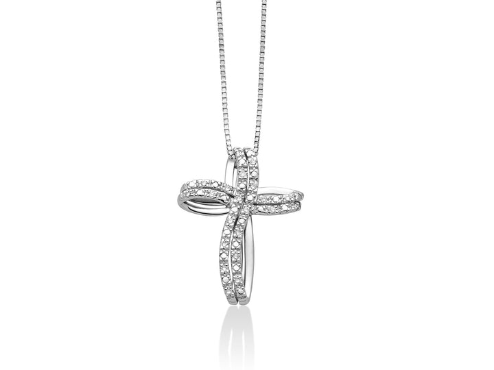 Collana Donna Miluna Croce Oro Bianco Diamanti 0,10 CT CLD4296