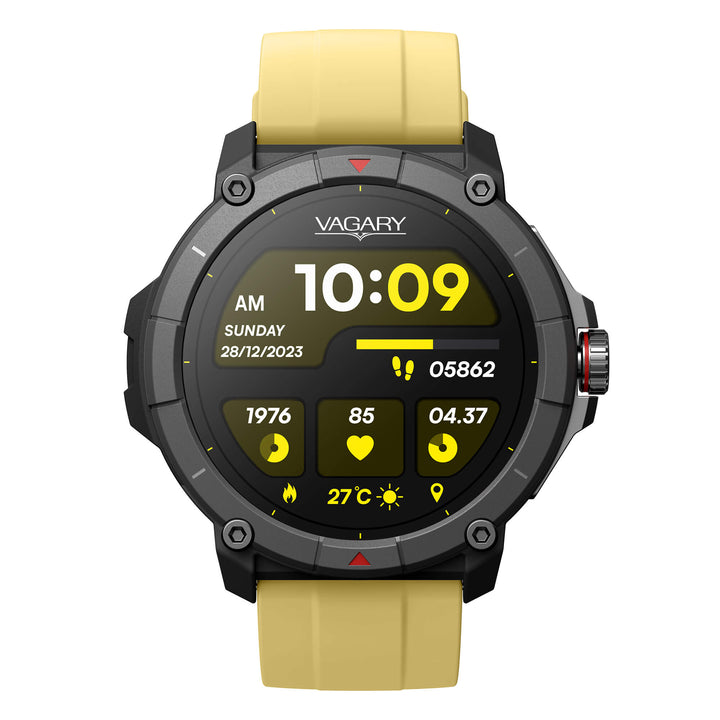 Orologio Uomo Vagary Smartwatch Nero Giallo Gomma X04A-003VY