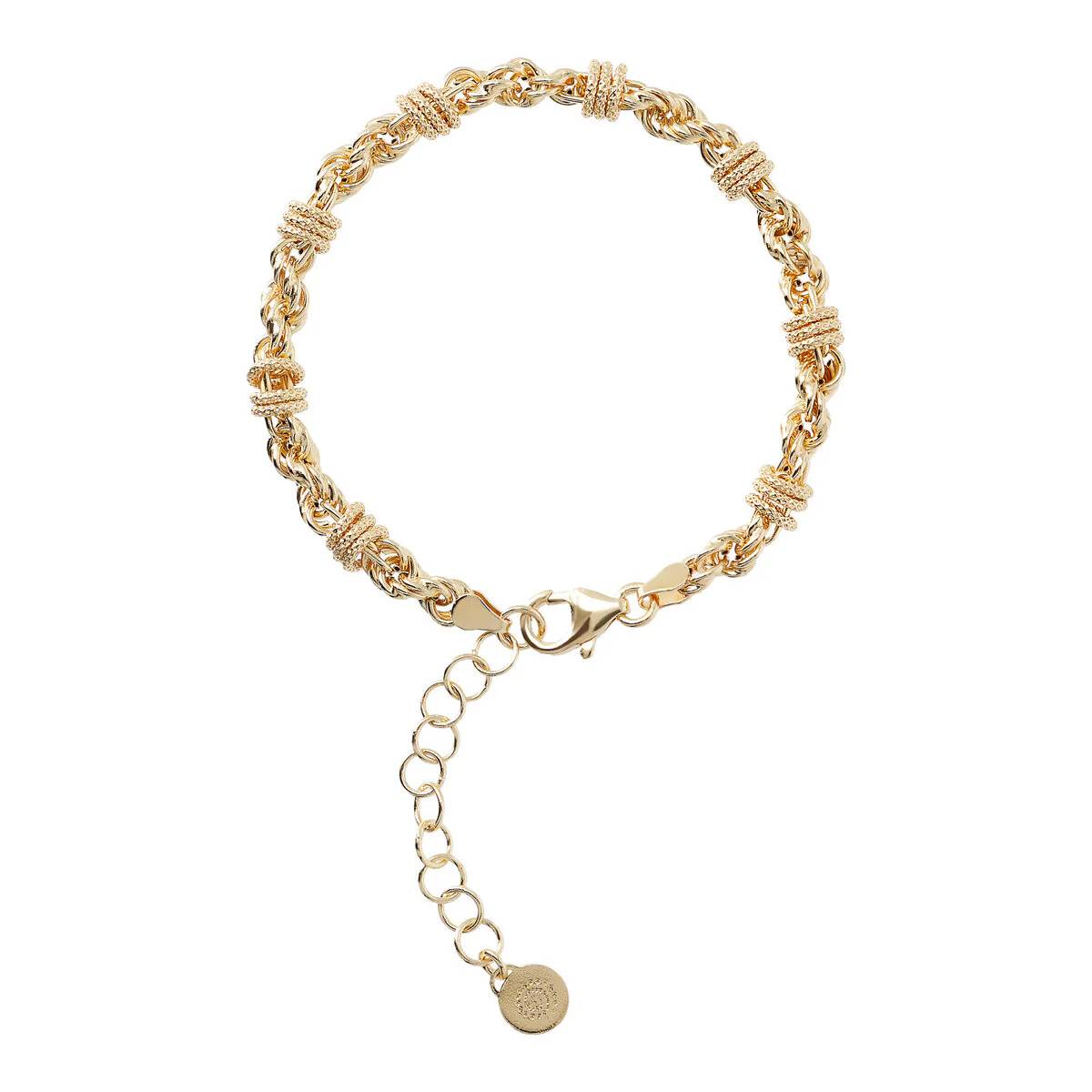 Bracciale Donna Etrusca Bronzo Dorato Maglia Corda Rondelle WSET00665.YG